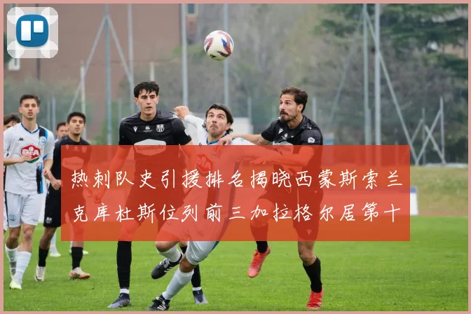热刺队史引援排名揭晓西蒙斯索兰克库杜斯位列前三加拉格尔居第十一位